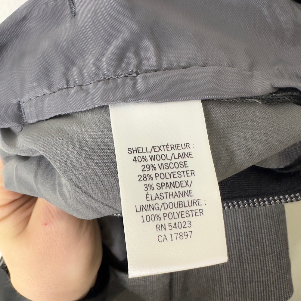 Banana Republic Jackson Pants Womens 10 Wool Business Trousers Gray Mid Rise NWT - Picture 5 of 7
